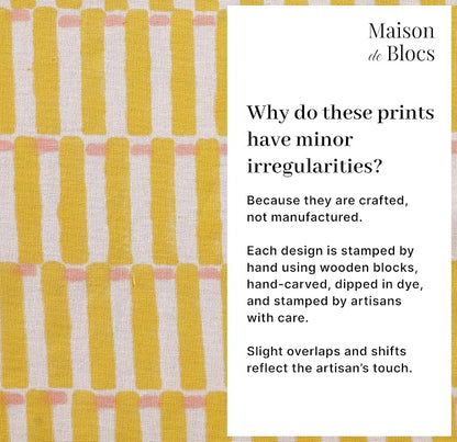 100% Cotton Hand Block Printed, Tablecloth for Kitchen, Dining, Table Cover for Parties, Chritmas, Weddings, Barbecues and Summer picnics Table Cloth (Yellow & Pink, 60" x 90")