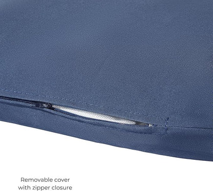 Modern Outdoor Chaise Lounge Cushion with Ties – Durable Polyester Fabric, Channel-Filled Polyfiber Insert, Removable Zippered Cover, Navy