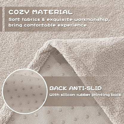 MYSKY HOME Couch Covers for Sectional Sofa Love Seat Couch Covers Couch Cover for Dogs Washable Couch Cover Blanket, Non Slip Sofa Slipcovers, Super Soft Sofa Towel for Kid, Pet, 71" x 118", Oat