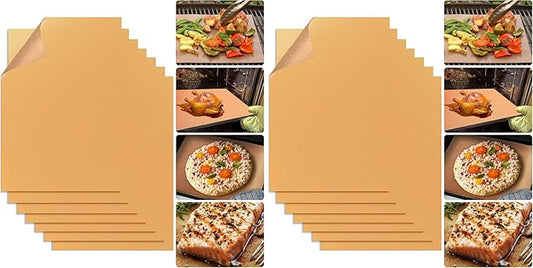 Copper Grill Mats for Ourdoor Grill,Set of 7 Heavy Duty Grilling Mats,100% Non-Stick BBQ Grilling Sheets,Easy to Clean BBQ Grill Accessories-Works on Gas Charcoal and Electric BBQ,15.75 x 13 Inch
