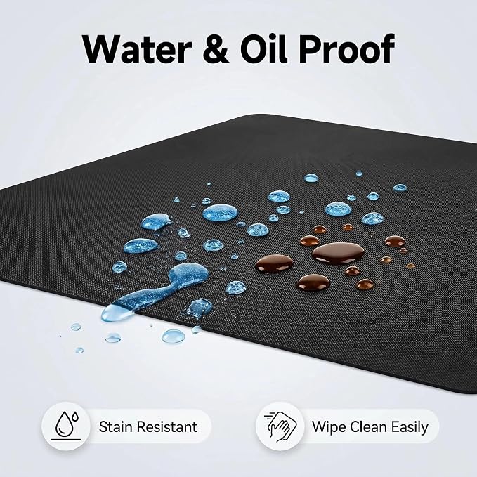 UBeesize 30 x 48 Inch 3-Layer Under Grill Mat For Outdoor Grill, Fireproof Double-Sided Silicone Coated Fire Pit Mat, Waterproof Oil-Proof Stain-Proof BBQ Protector for Decks, Patios，Grass & Fireplace