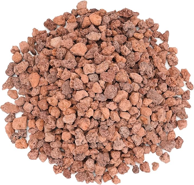onlyfire Red Lava Rock 10 Pounds Volcanic Lava Stones for Indoor Outdoor Fire Pits Fireplaces Gas Grill and Landscaping, 0.4-0.8 Inch