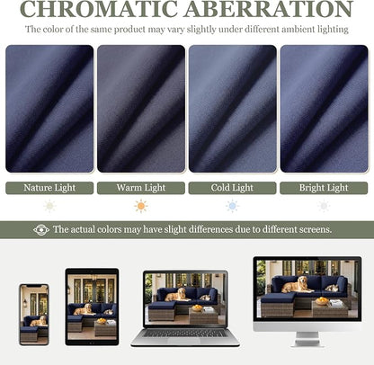 9 Pcs Outdoor Patio Cushions Covers Replacement Sets, Covers Only | 9 Pcs Patio Cushions Covers Replacement UV Resistant, Water Anti-Slip, Heavy-Duty Zippers for 5 Pcs Patio Furniture Set