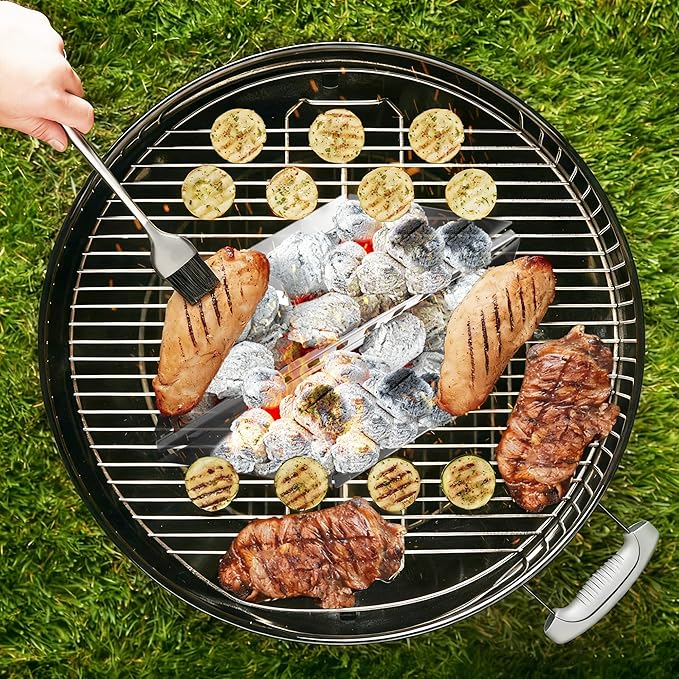 Pack of 2 Charcoal Baskets, High Temperature, Corrosion Resistance, Direct and Indirect, Barbecue Charcoal Holder for Briquettes, Wood Chips Coals, Grates