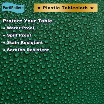 3-Pack Premium Plastic Dark Forest Green Tablecloth Disposable 54 x 108 Inch. Rectangle Table Cover Party Hunter Jungle Green Table Cloths for Parties Birthday Wedding Christmas Banquet