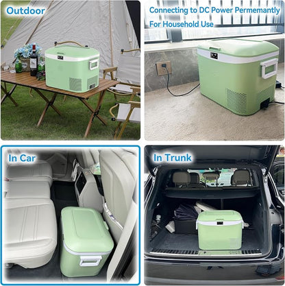 Megiu Car Refrigerator Portable 12V Fridge 19 Quart (18 Liter) 12 Volt Freezer Compressor Cooler 12V/24V DC 110～240 V AC for Truck Van RV Camper SUV and Home Use -18℃~+15℃
