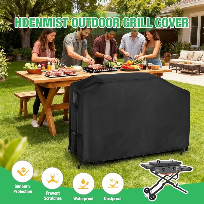 Grill Cover for Blackstone 2357, 28" 2-Burner Propane Griddle | 57 inch Waterproof Outdoor Grill Cover Barbecue Cover for Omnivore Adventure Ready Griddle- 57" L x 22" W x 33" H inch