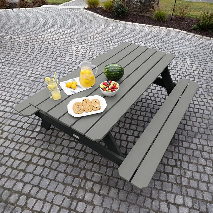 Highwood Hometown Picnic Table, 6 Foot, Flint