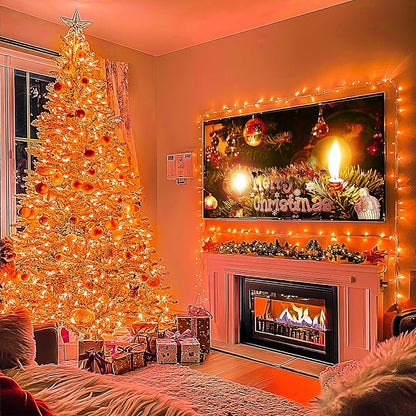 JMEXSUSS 163FT 8 Modes 500 LED Orange Halloween Lights Outdoor with Remote | Orange Halloween Light Indoor Clear Wire, Outdoor Waterproof Fall Lights Plug in for Thanksgiving Room Porch Christmas