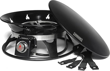 Outland Living Portable Propane Fire Pit, 21-inch, 58,000 BTU with Fire Pit Cover & Carry Kit, Smokeless Gas Firebowl | Perfect for Camping, Patio, Backyard, Tailgating, Deck, RV| Black 863 Cypress