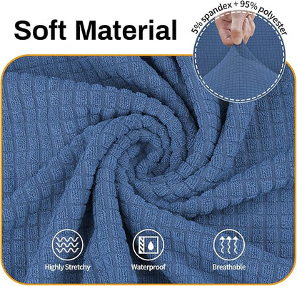 Asnomy Stretch Couch Covers for Sofa Washable, 3 Cushion Couch,River Blue | 1-Piece Sofa Covers(78"-94") 3-Seater Furniture Protector Soft Jacquard,Non-Slip Elastic Bottom For Dogs & Kids