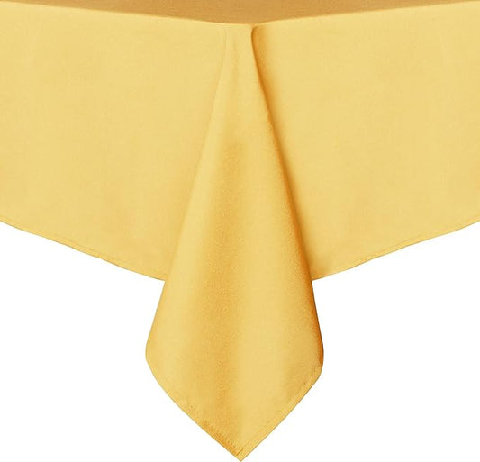 sancua Rectangle Tablecloth - 60 x 102 Inch - Stain and Wrinkle Resistant Washable Polyester Table Cloth, Decorative Fabric Table Cover for Dining Tables, Buffet Parties and Camping, Yellow