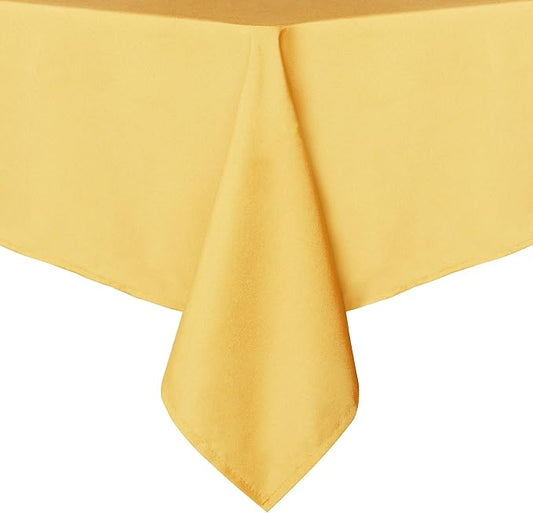 sancua Rectangle Tablecloth - 54 x 120 Inch - Stain and Wrinkle Resistant Washable Polyester Table Cloth, Decorative Fabric Table Cover for Dining Tables, Buffet Parties and Camping, Yellow