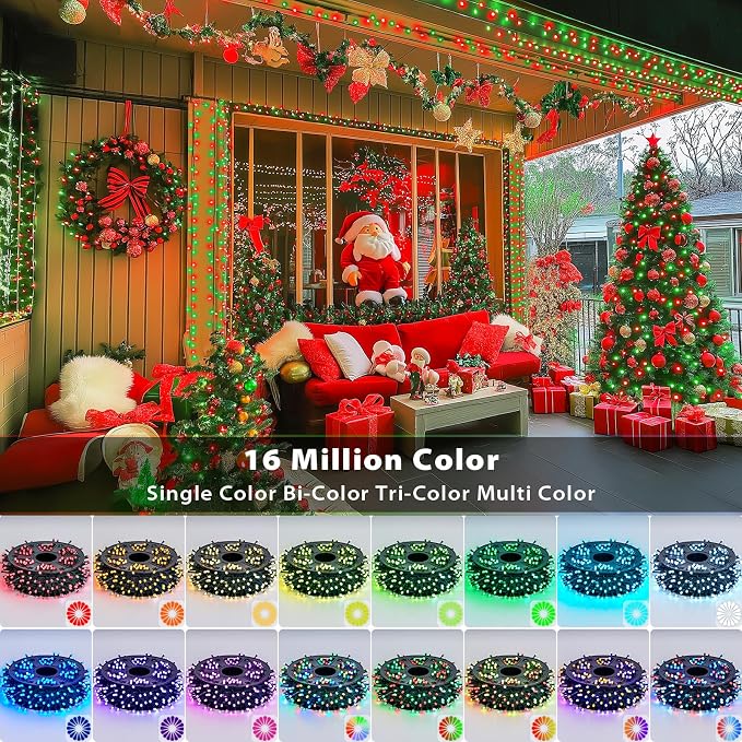 JMEXSUSS 500 LED Smart Color Changing Halloween Lights, RGB String Lights | 173ft, Remote & APP Control, Waterproof Christmas Lights for Indoor Outdoor Xmas Tree Party House Halloween Decoration