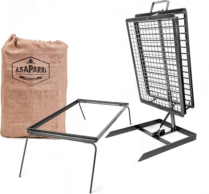 Heavy duty Iron Cross Argentinian asador grill Made in Argentina - Premium Argentine Grill - Parrilla Asado - Fully disassembled (Only Grill)