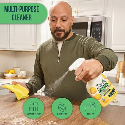 Mean Green Multi-Purpose Cleaner Spray, Citrus & Green Tea, 32 oz – Removes 100% of Grease & Grime, Kitchen, Bathroom & Household Surfaces
