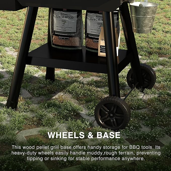 Electric Wood Pellet Grill, 456 SQ.IN Cook Area Pellets Grill, 16LBS Hopper Pellet Smoker Grill, 500 Degree Max Temperature&Auto Feed, 8 in 1 BBQ Grill Outdoor with Meat Probe, Grease Bucket