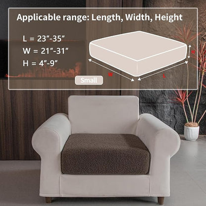 OHSIO Couch Cushion Covers for Sectional Sofa, Stretch Soft Sofa Slipcovers Washable Wear-Resistant Universal Furniture Protector for Living Room(1 Piece Chair Cover, Brown)