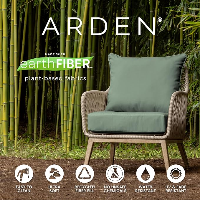 Arden Outdoor Tufted Chaise Cushion, earthFIBER, 22x76, Taupe Grey Stripe | Plush Comfort, Modern Tuft, Lounge Cushion, Rain-Proof, Fade Resistant, Cushion for Chaise Lounger, Mold and Mildew Resistant