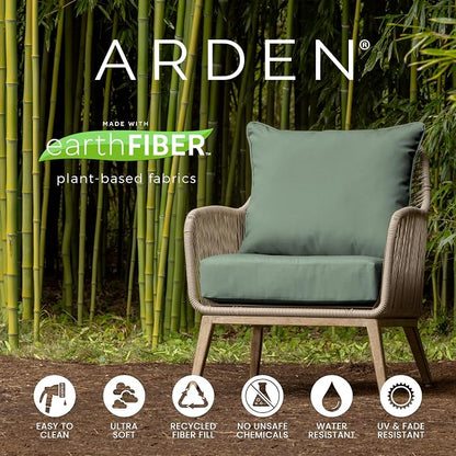 Arden earthFIBER Outdoor Chaise Cushion, 21 x 72, Rain-Proof, Fade Resistant, Cushion for Chaise Lounger Sage Green Texture
