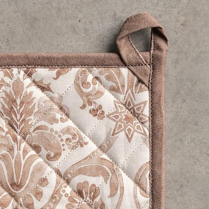 Maison d' Hermine Pot Holders 100% Cotton Potholders (8" x 8", Pack of 1) | Heat Resistant Hot Pads with Loop BBQ Cooking Baking Hotel Kitchen Handling Hot Pans Thanksgiving Christmas - Allure