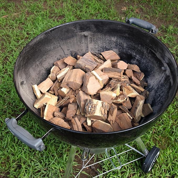 Steven Raichlen All Natural Apple Wood Chunks for Smoking -420 Cu In Box or Bag, Approx 5 Lbs - Kiln Dried Large Cut BBQ Wood Chips for Smoker -Barbecue Chunks for Smoked Meat - Grilling Gifts for Men