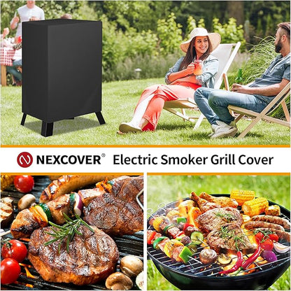 NEXCOVER Electric Smoker Cover 30 Inch - BBQ Grill Cover for Masterbuilt Smokers, Waterproof Barbecue Cover, 18.5" W x 17.5" D x 33" H, Outdoor Vertical Smoker Cover for Cuisinart, Dyna-glo.