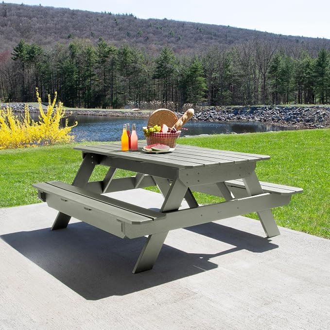 Highwood Hometown Picnic Table, 6 Foot, Eucalyptus