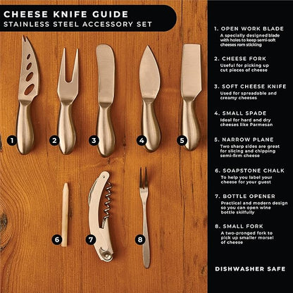 Premium Oval Charcuterie Board Cheese Board Set: Acacia Wood, Stainless Steel Knives - Christmas Gifts for Women, House Warming Ideas, New Home, Wedding presents for Couple, Bridal Shower