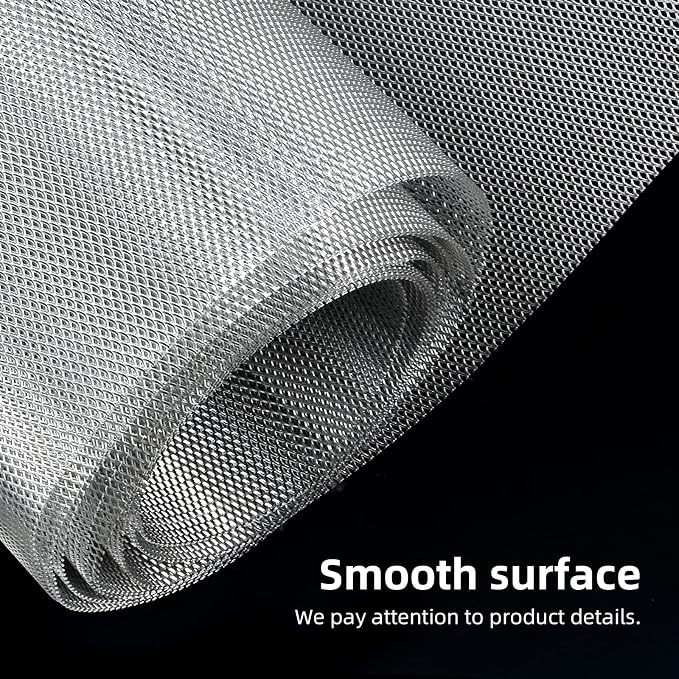 AggAuto Universal 170"x40" Car Grill Mesh 3x6mm Rhombic Hole Silver | Aluminum Alloy Automotive Grille Insert Bumper, One of the Most Multifunctional Shape Grids