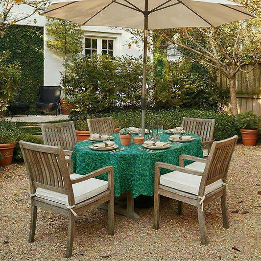 EHouseHome Outdoor Indoor Tablecloth with Umbrella Hole for Oval Table,Waterproof Patio Table Cloths, Spring/Summer Table Covers with Zipper for Backyard Circular Table/BBQs/Picnic,60 x 84 inches