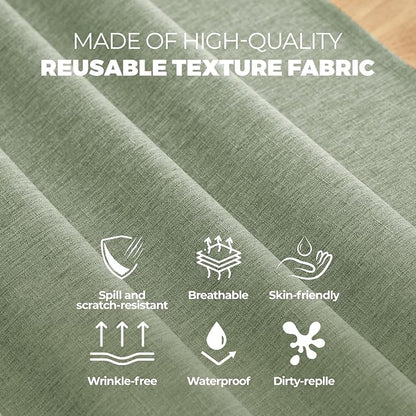 Decorelia Faux Linen Farmhouse Table Cloth 60"x120" for Rectangle Table, Denim Blue Waterproof Outdoor Washable Cloth Tablecloth for Rectangular Dining Room Kitchen Outdoor Party Restaurant Decor