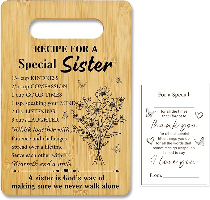 Gifts for Sister, Ricepe Bamboo Cutting Board, Charcuterie Board for Kitchen Decor, Birthday Christmas Gift For Sister, Sister in Law -11