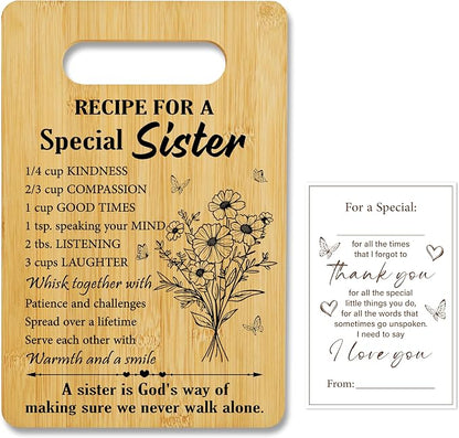Gifts for Sister, Ricepe Bamboo Cutting Board, Charcuterie Board for Kitchen Decor, Birthday Christmas Gift For Sister, Sister in Law -11