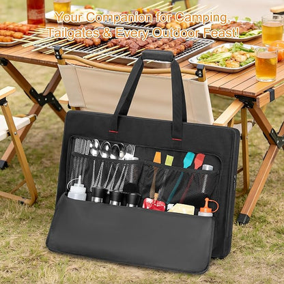 HODRANT Full‑Size Griddle Storage Bag Compatible with Weber Spirit 300 Series & Genesis 300 Series Griddle, Padded Flat Top Cover with Pockets & Handles for Outdoor Camping & Travel, Bag Only