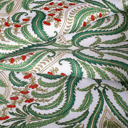 SUQ I OME Outdoor Tablecloth, Green Damascus Pattern, 60'' Round with Zipper