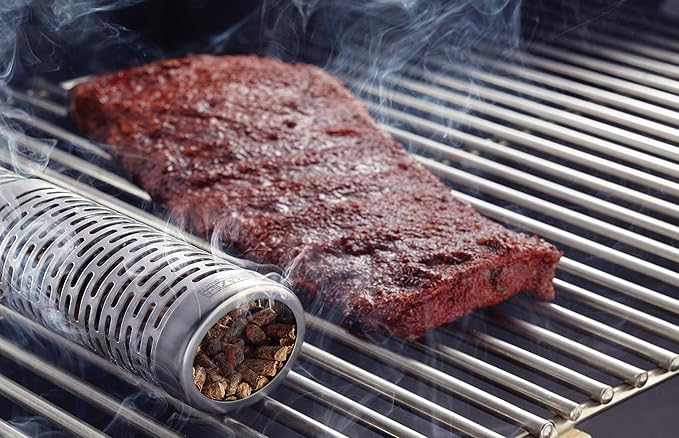 A-MAZE-N AMNTS12 Oval Pellet Tube Smoker, Hot or Cold Smoking, 12 Inch, Stainless