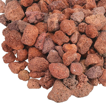 GasSaf 20 Pounds Red Lava Rocks for Fire Pit, Gas Fireplace, Gas Fire Tables, Gas Log Set, Fire Bowls, Decorative Landscaping Rocks for Indoor and Outdoor (1.2-2 Inch)
