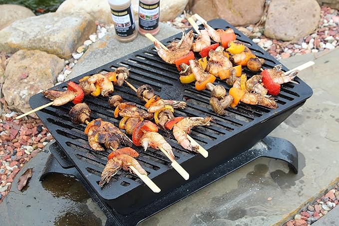 King Kooker Cast Iron Charcoal Grill 18" x 12" Cooking Area, 8.5" Grill Height