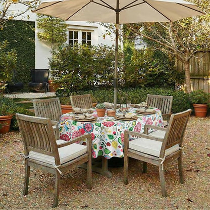 EHouseHome Outdoor Indoor Tablecloth with Umbrella Hole for Oval Table,Waterproof Patio Table Cloths, Spring/Summer Table Covers with Zipper for Backyard Circular Table/BBQs/Picnic,60 x 84 inches