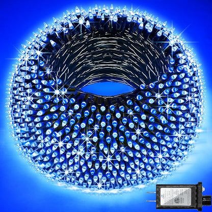 QUHUATU 300LED Christmas Lights Outdoor Indoor Use, 12 Lighting Modes 75ft Christmas Tree Lights with Timer, Dimmable BlueLED StringLightsWaterproof for Yard Tree Wedding Party Holiday Decor Blue