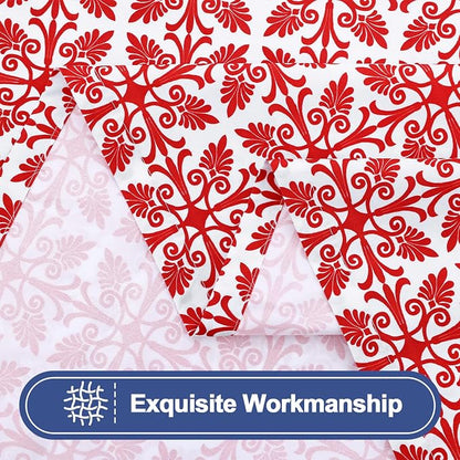 Smiry Picnic Table Cover with Bench Covers, Waterproof Elastic Fitted Tablecloth for 6 Foot Tables, Washable Polyester Tablecloths for Camping, Indoor & Outdoor (Rose Red & White, 30x72 Inch 3-pc Set)