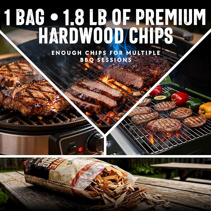 Mr. Bar-B-Q Mesquite Wood Smoker Chips, 100% All Natural Mesquite Wood Smoking Chips for Smokers, Works on Any Heat Source, Traditional Spicy Flavor for Backyard BBQ, Grilling & Camping (1.8 Lb Bag)