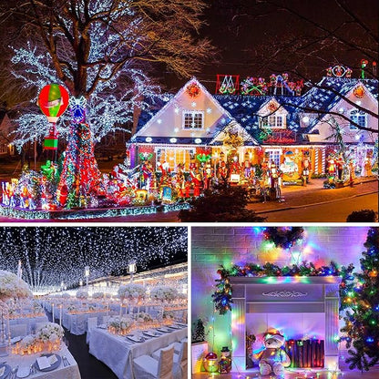 JMEXSUSS 250 LED White to Multicolor Christmas String Lights Indoor Outdoor Waterproof for Garden Patio Party Halloween Christmas Decorations