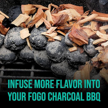 FOGO Hickory Wood Chips for Grilling and Smoking, Classic Bold BBQ Flavor for Charcoal and Gas Grills, Made in USA, 1.4 lb Bag, 6-Pack