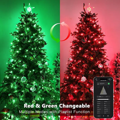 Brizled Smart Red & Green Color Changing Christmas Lights 200 LED 66 ft