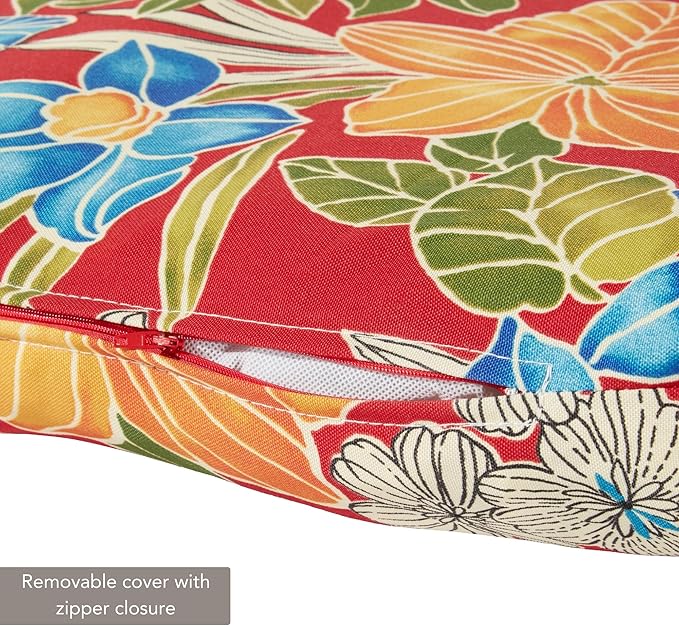 Outdoor Reversible Chaise Lounge Chair Cushion, Aloha Crimson