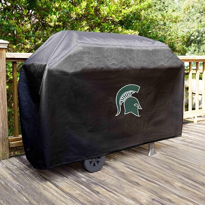 FANMATS 41200 Michigan State Rectangular Grill Cover - Fits 3 and 4 Burner Grills - 68in x 21in x 35in