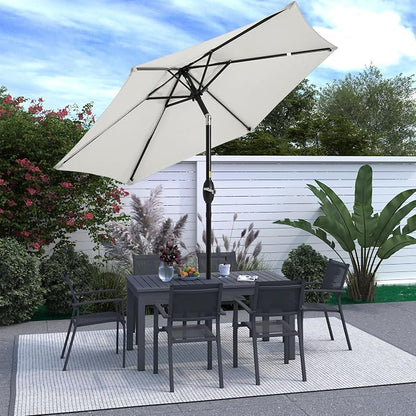 SUNVIVI OUTDOOR Outdoor Patio Umbrella, Patio Umbrella, Market Umbrella, Large Outdoor Umbrella, Metal Pole Umbrella with Push Button Tilt and Crank, Polyester Canopy
