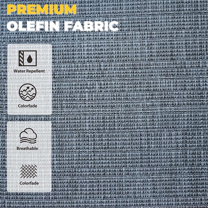 Deep Seat Patio Cushions Set 22 x 22 Inch,Olefin Fabric Outdoor Seat Cushion,Patio Furniture Cushions with Removable Cover,Rain-Proof and Fade Resistant Deep Seat Bottom & Back Cushion,1set